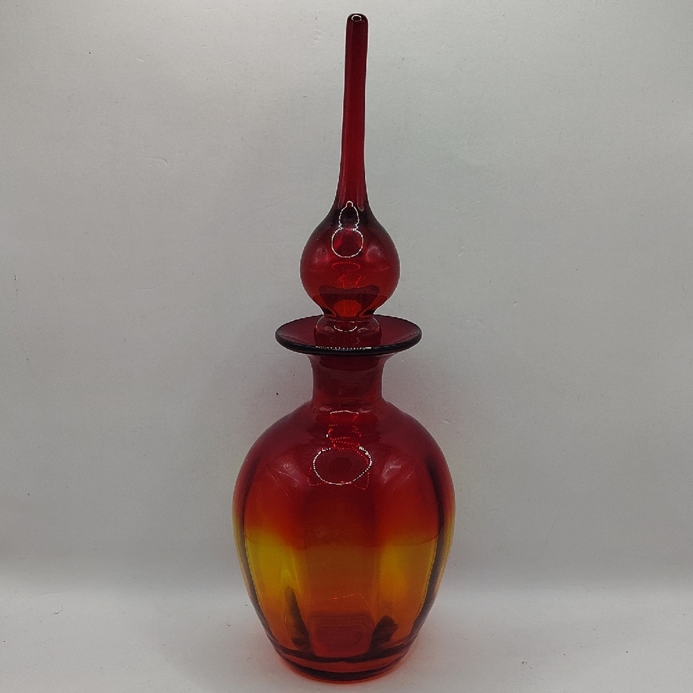 Rainbow Glass Decanter featuring A Vibrant Amberina (red-to-yellow) Decanter